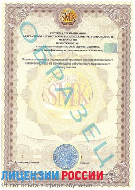 Образец сертификата соответствия (приложение) Кстово Сертификат ISO 13485